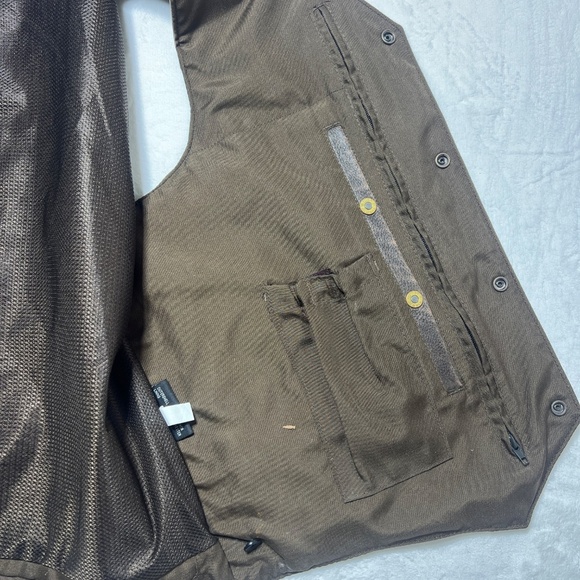 First classic Men's Leather Brown Motorcycle Vest - Picture 7 of 9